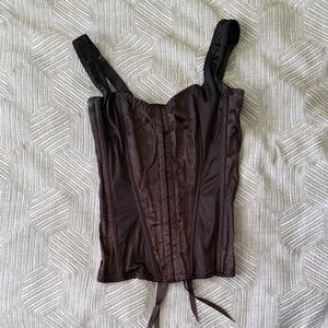 Black Satin Corset Top